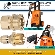 M22/15 SCREW HOSE Quick Connect APACHE HM4613 HV4213 PRESSURE WASHER WATERJET HM3709 HM5214 HM4710 H