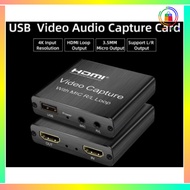 Video Capture Card With Mic R/L Loop 4K 1080p 60fps