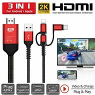 3 in 1 iPhone/Type C/Micro USB to HDMI HDTV Cable Adapter