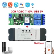 Alexa Smart Switch Tuya Smart Home 1CH 2CH Wifi Switch 220V 7-32V 85-250V USB 5V 10A Wireless Relay 