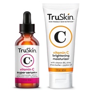 TruSuperCDuowithVitaminCPlus Super Facial Serum, 1 Liquid Ounce, and Vitamin C Brightening Moisturiz