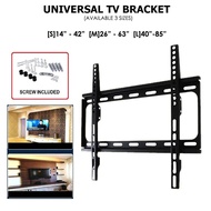 Universal LED LCD Smart Android TV Fixed Wall Mount Bracket Holder Complete With Accessories [14-42Inch/26-63Inch/40-85Inch]