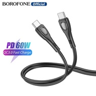 BOROFONE BX98 USB Type-C to Type-C Charging Data Cable 3A 60W Fast Charging Charger Wire Cord For Ma