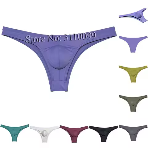 Men's Cheeky Skin Feel Bikini Briefs Low-rise 1/2 Hip Booty Pants Underwear