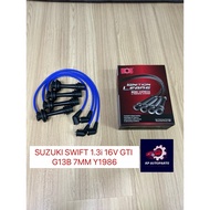 HOS - CAR PLUG WIRE SET / PLUG CABLE SILICONE - SUZUKI SWIFT 1.3i 16V GTI G13B 7MM Y1986
