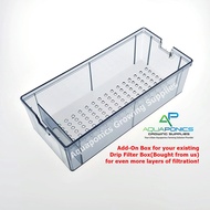 Drip Filter Box (ADD-ON, WITHOUT COVER) 1Pcs Top Filter Aquarium Filtration Stackable Drip Filter Trickle box