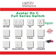 Schneider Electric Avatar On C Full Series Switches With Fluorescent Locator (White) || Switches&Soc