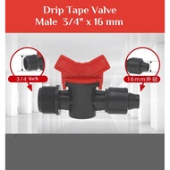 Drip Tape valve male 3/ 4 inch to lock 16mm
