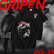 OK Apparel เสื้อยืดคอกลมแขนสั้น ลาย GRIPEN Oversize Cotton ⚡️USAคุ้มสุด!