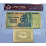 Souvenir Goldfoil 100.000.000.000.000 Dollar Zimbabwe