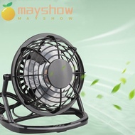 MAYSHOW Table Fan, with 4 Blades Electric Desk Fan,  Strong Wind Adjustable USB Powered Mini USB Fan Summer