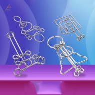 FUHUI 3D Metal Puzzle Toy For Children IQ Mind 3d Puzzle Wire Brainteasers Games Kong Ming Lock Chil