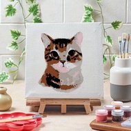 Paint By Number Canvas Cat Painting 20X20 Cm
