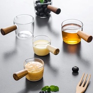 ""//) Borosilicate Glass Wooden Handle Espresso Cup