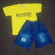 Boys' Clothing Set: T-shirt and Jean Shorts Ages 1 2 3 4 5 6 7 8 9 10 Years
