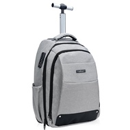 lychee Rolling Backpack-Adult Business Laptop Backpack with Wheels-18 inch Invisible Shoulder Strap