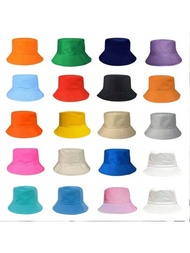 1頂糖果色休閒漁夫帽，簡約透氣無性別盆帽，輕便防曬，男女通用，男士帽子，女士遮陽帽，遮光沿帽子