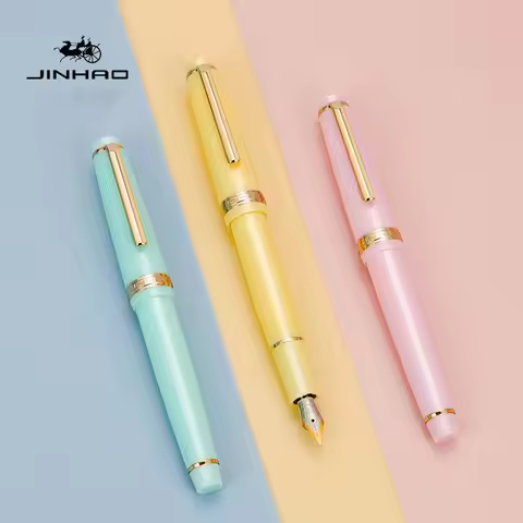 Jinhao 82 Fountain Pen Acrylic Ink Pen Spin Golden EF F Nib Elegante Business Office School Supplies