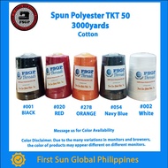Sewing Cotton Thread Spun Polyester  TKT 50 3000yards per cone