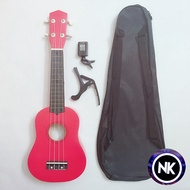 (Buy 1 Get 9) Ukulele Soprano 21" Full Accessories + Fabric Cover + Capo + Tuner + Harmonica Trumpet