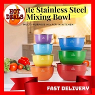 BEST SELLER [ LOCAL READY STOCKS ] iGOZO BEAUTE COLORFUL STAINLESS STEEL MIXING BOWL + 3 PCS KNIFE SET (BLACK)