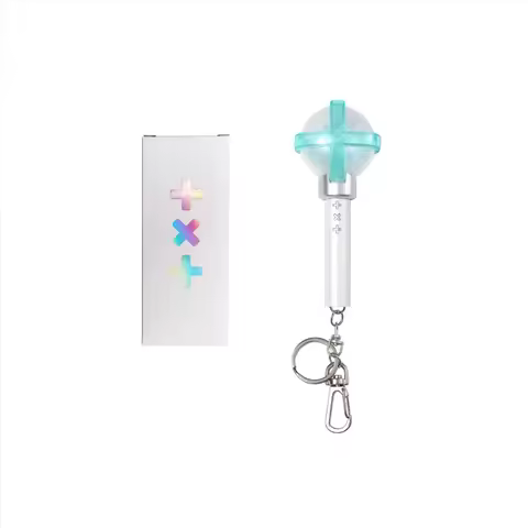 Kpop Mini TXT Ver.2 Lightstick Keychains Electronic Light Stick Bag Pendant Keyrings for Women Girls