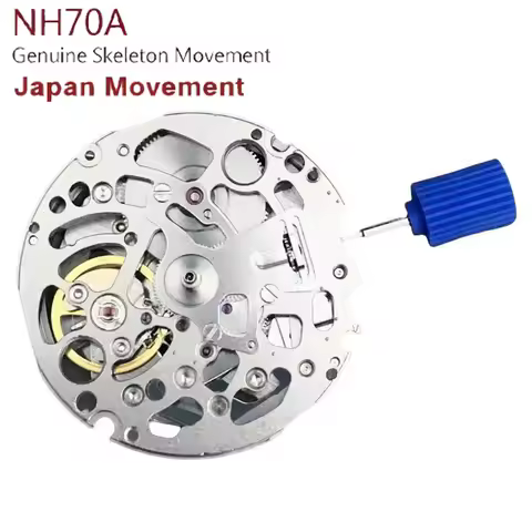 Japan Genuine NH70 NH70A Mechanical Movement 24 Jewels Skeleton Mechanism Modification Automatic Wat