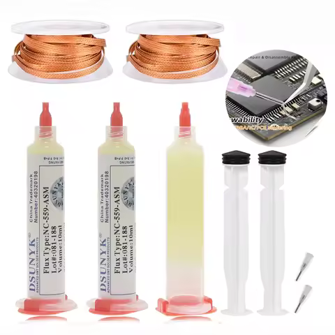 559 Desoldering Braid + NC-559 Flux Paste Syringe Kit, No-Clean Solder Paste Welding Advanced Oil Fl