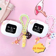 For Cleer ARC 3 ANC Case Silicone Soft Case Cartoon Sailor Moon Bracelet Keychain Pendant Cleer ARC 