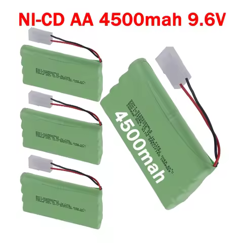 2026 4500mAh 9.6v Ni-MH Battery Pack and 5-in-1 Charge Cable (Tamiya plug) Aa 9.6v NiMH Batteries Fo