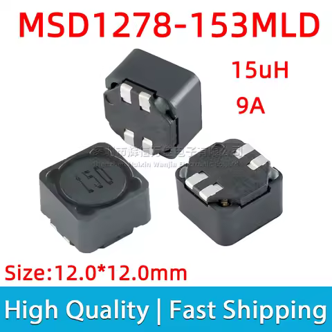 5pcs MSD1278-153MLD SMD Common Mode Filter Inductance Shielded Coupled Inductor 15uH 9A Dual Wire In