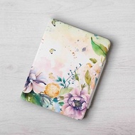水彩花朵風格侘寂風iPad筆槽翻蓋式保護套Air 4 5 mini 6 Pro 11