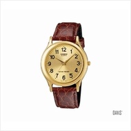 CASIO MTP-1093Q-9B STANDARD Analog arabic leather strap watch gold