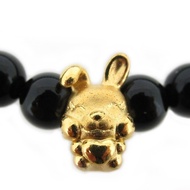 CHOW TAI FOOK 999 Pure Gold Charm - Chalcedony Bracelet - Year of Rabbit R22225