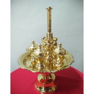 Set renjis air mawar tembaga brass souvenir cantik berkilat