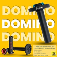 Domino Racing ประกับน๊อตไทเท สำหรับสายเดี่ยว พร้อมปลอกแฮนด์ A010 สีดำ/แดง