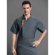 Foreign Trade Hotel Long-Sleeved Chef Work Clothes Hotel Catering Baking Canteen Canteen Kitchen Men Women Work Clothes