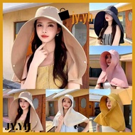 JY.YH 1pc Women's sun hat Full face sunscreen large hat shawl Sun hat UV face visor fisherman hat