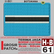 FL-61 H-B61 BOTSWANA FLAG LOGO EMBROIDERY PATCH