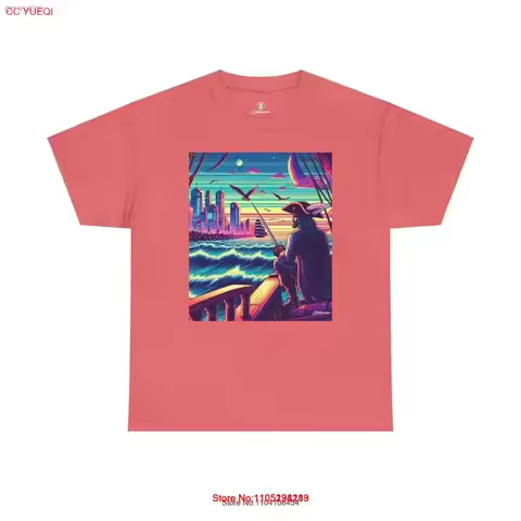 Fantasy Series T Shirt 003 Garrick approach the city of Futuria vintage Washed fashion Versatile str