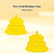 Pure Gold Birthday Cake Gold Bar Red Envelope (0.1g) Au999 Gold Bar Birthday Gift