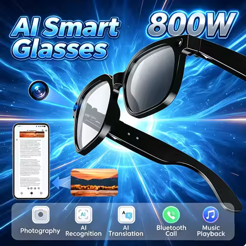 4K HD Color Changing AI Smart Glasses Chat GPT 800W Camera Bluetooth Call Voice Assistant Smart Moto
