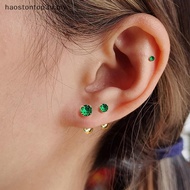 haostontop3u 1 Pair Green Tragus Stud Earring Round Small Stud Lobe Piercing Cartilage Stud Helix Je