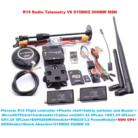 PIXRACER R15 Autopilot Xracer PX4 Pixhawk Flight Controller M8N/M9N/M10 GPS Radio Telemetry V6 Set R