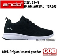 SEPATU ANAK SEKOLAH ANDO HITAM POLOS / SEPATU ANDO PRIA WANITA HITAM / SEPATU KERJA HITAM POLOS ANDO