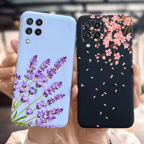 For Samsung M32 Case Silicon Back Cover Flower Phone Case For Samsung Galaxy M32 M12 M42 M52 A12 A22