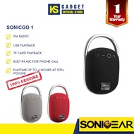 SonicGear SONICGO! CLIPZ(NEW) Bluetooth Portable Speaker with Hook | FM Radio | Built In Mic