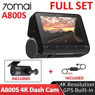70mai A800S Full Set Front rear camera hardwire kit GPS 4K Smart Dash Cam DVR Car Video Recording Gl