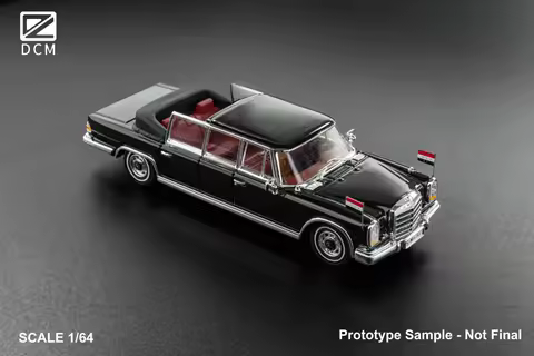 DCM 1:64 Mercedes-Benz 600 Pullman Open-Top State Parade Limousine Black Diecast Model Car In Stock 