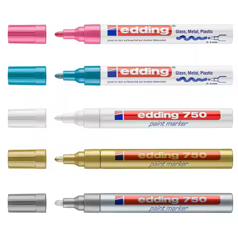 1pcs Edding 750 Waterproof Permanent Marker Metallic Paint Marker for Industrial Products Profession